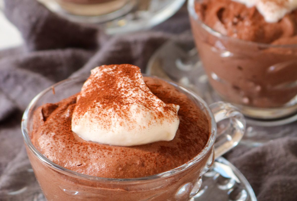 easy CBD chocolate mousse recipe in a cup